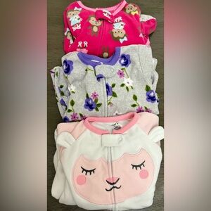 Bundle of 3 12m Fleece footed onesies